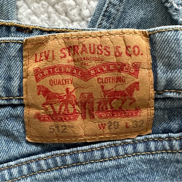 Levi’s 512 jeans denim distressed ripped tapered cut classic casual skate 29 32 - Picture 5 of 11